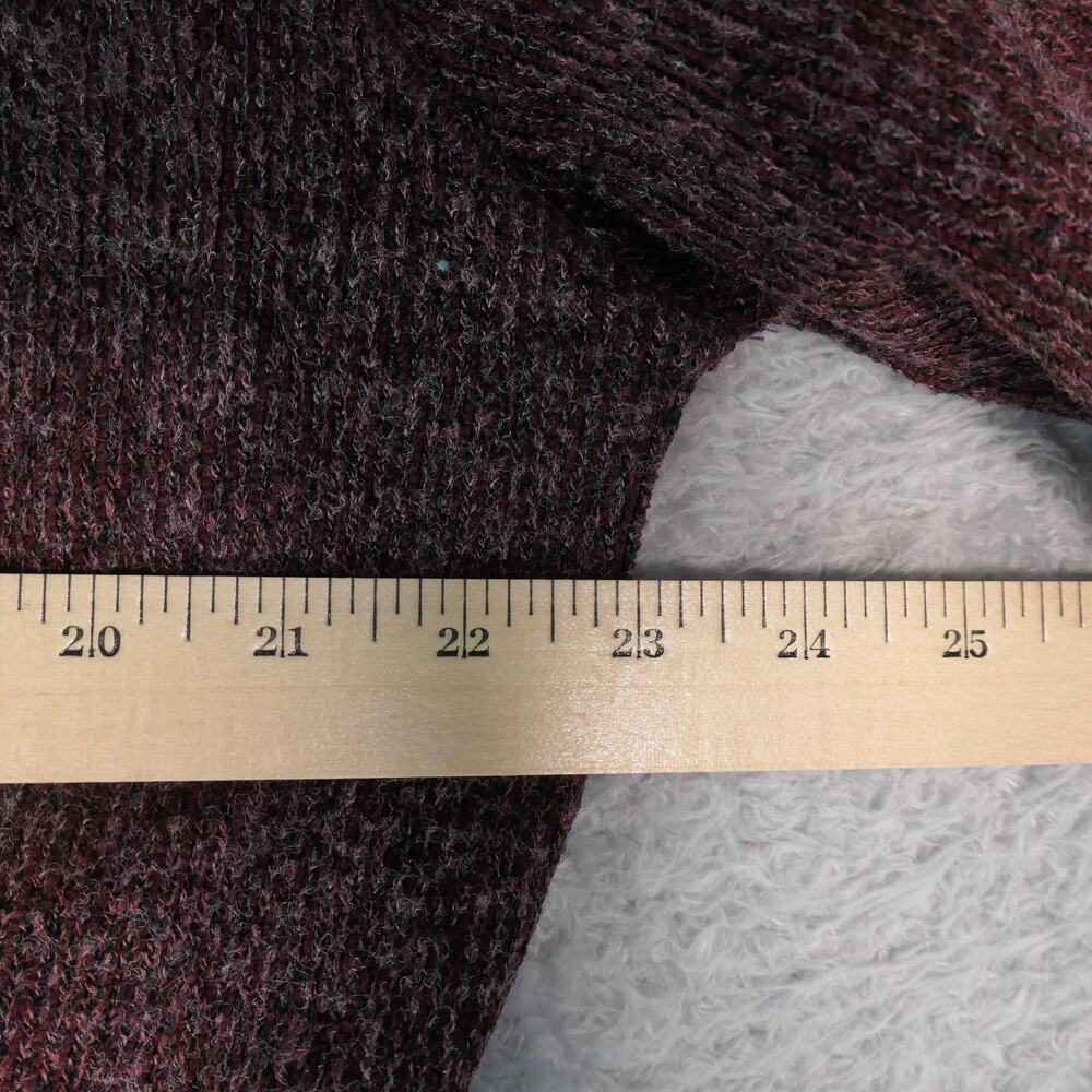 Band Of Gypsies Sweater Womens Medium Burgundy V Neck Balloon Sleeve Fuzzy Soft - Picture 6 of 9